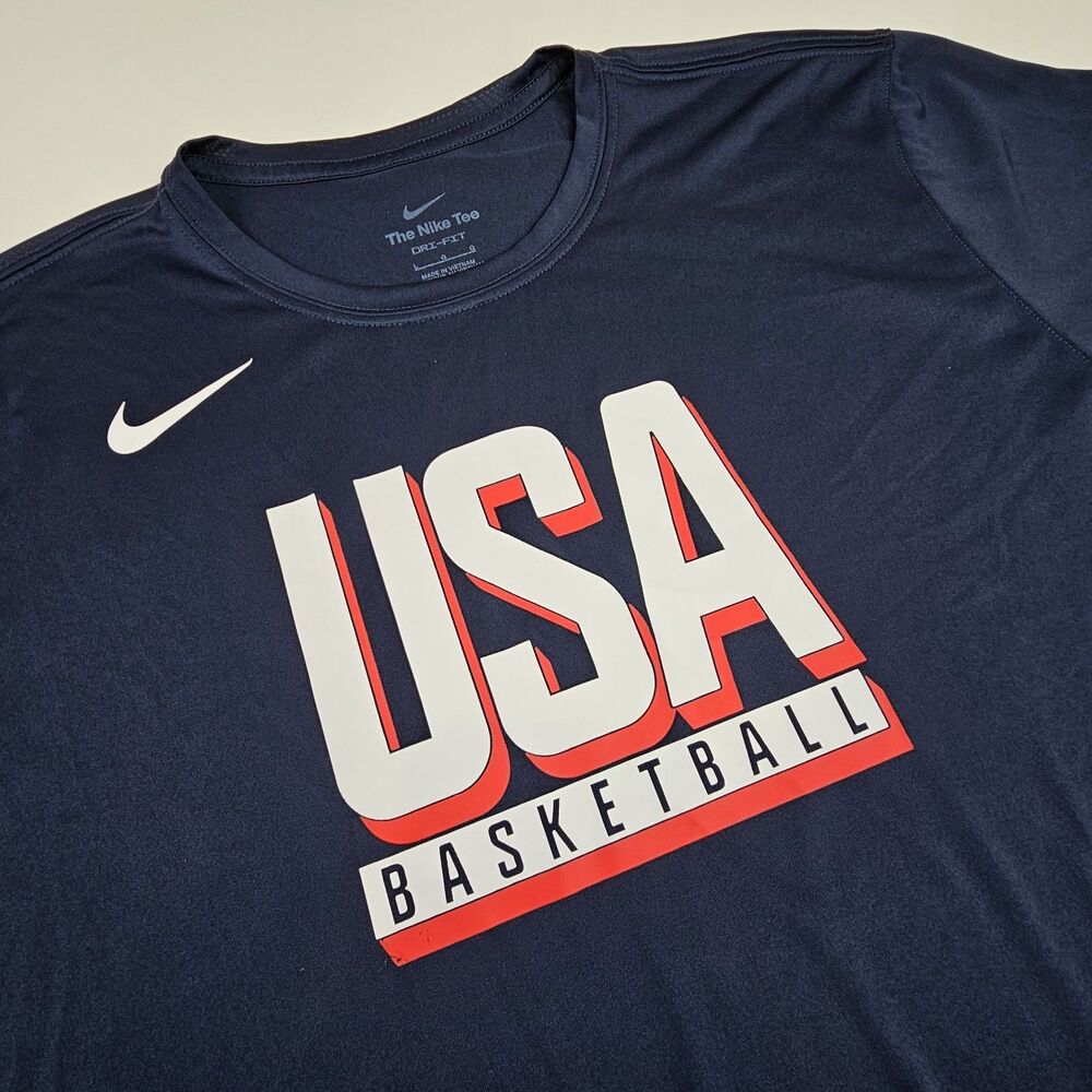 Nike Team USA Basketball Dri-FIT Shirt Men's L Navy Olympic FQ3628-451